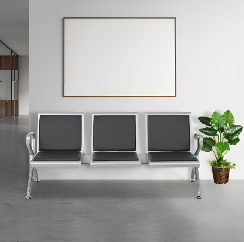 3 Link Padded Office Bench