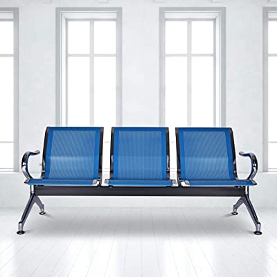 Airport 3-Seater Metallic Office Bench