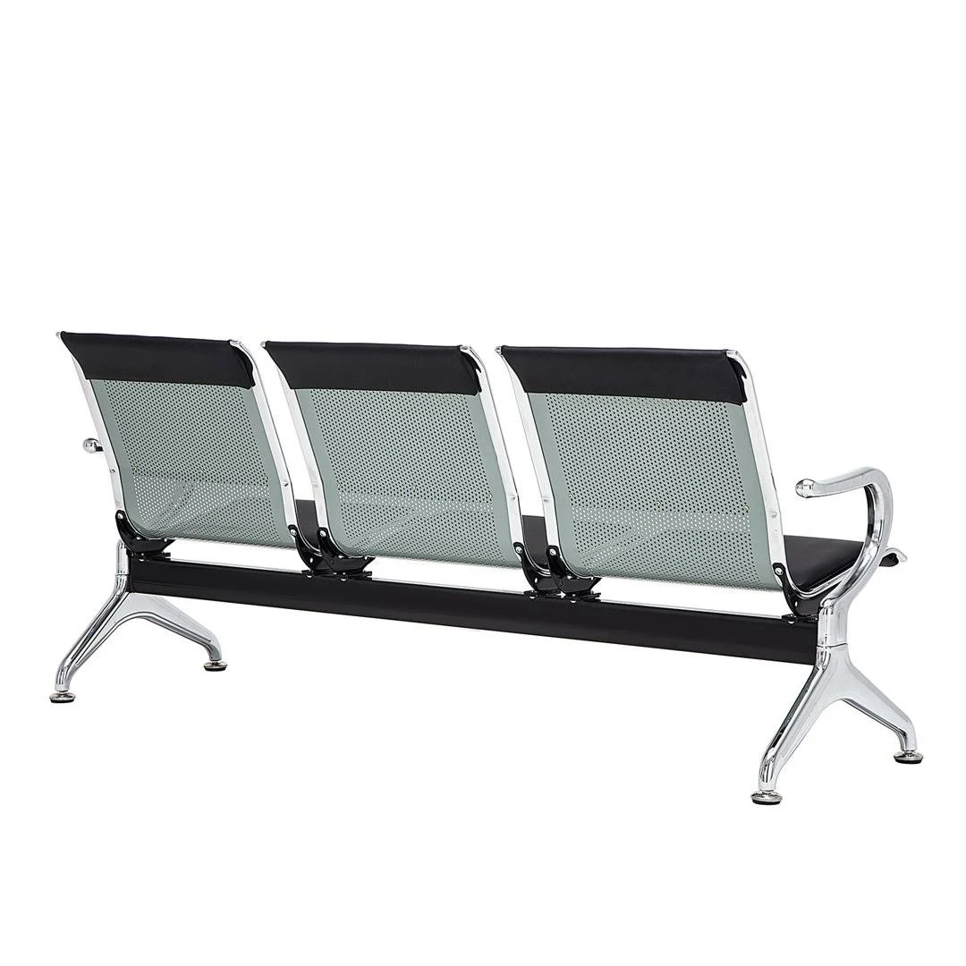 3-Link Leather Padded Waiting Bench